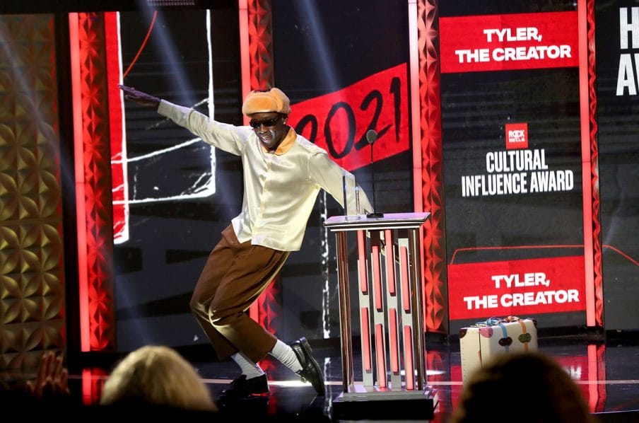 Tyler the Creator accepts the Rock The Bells Cultural Influence Award 2021 billboard 1548 1633469629 compressed 904x598 1