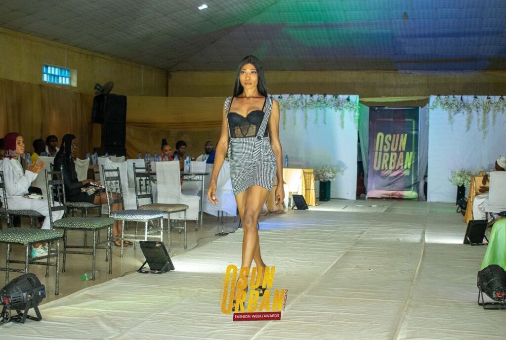Female Model on runway at Osun urban fashion show