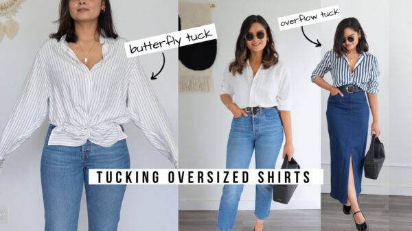 5 ways to tuck oversized shirts