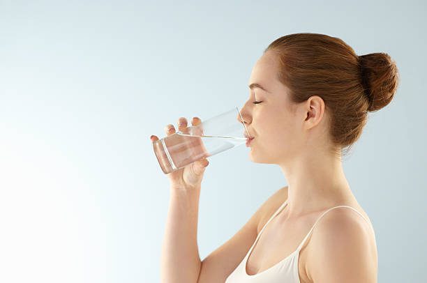 woman drinking water