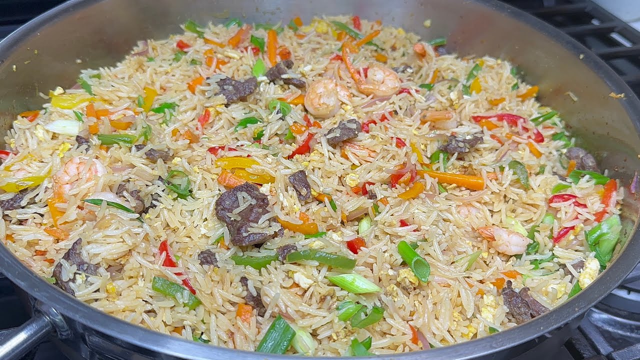 Joyful Cook comes up with an excellent recipe on how to make Fried rice with Beef and Vegetables