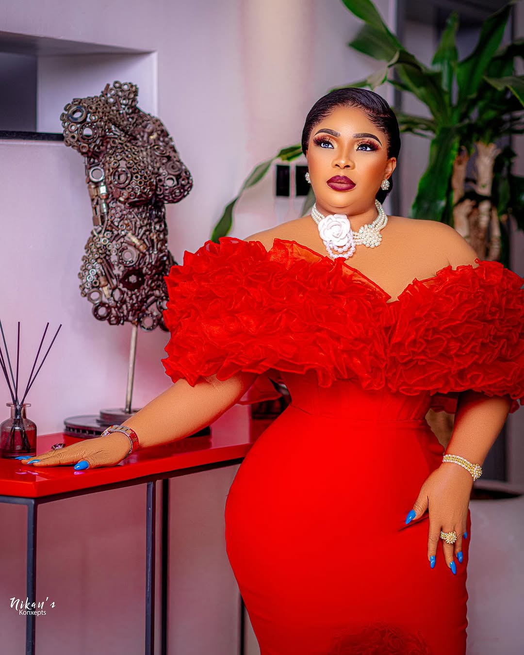 Laide Bakare Glows in Red as She Marks Her Birthday in Grand Style